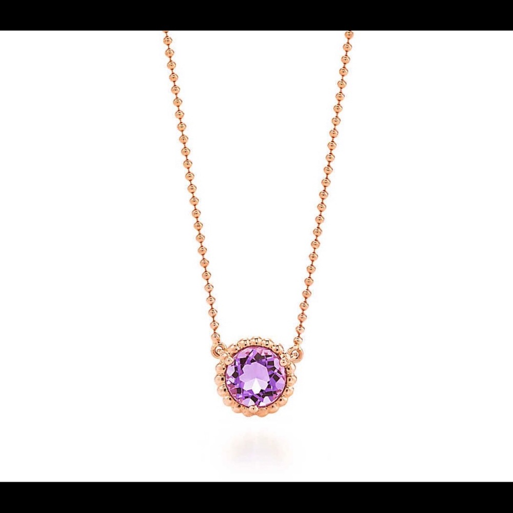 Tiffany & Co. Amethyst Necklace 18K Rose Gold